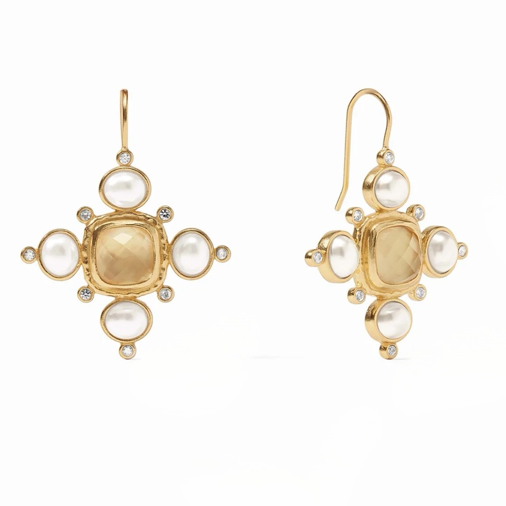 Julie Vos Tudor Earrings in Iridescent Champagne